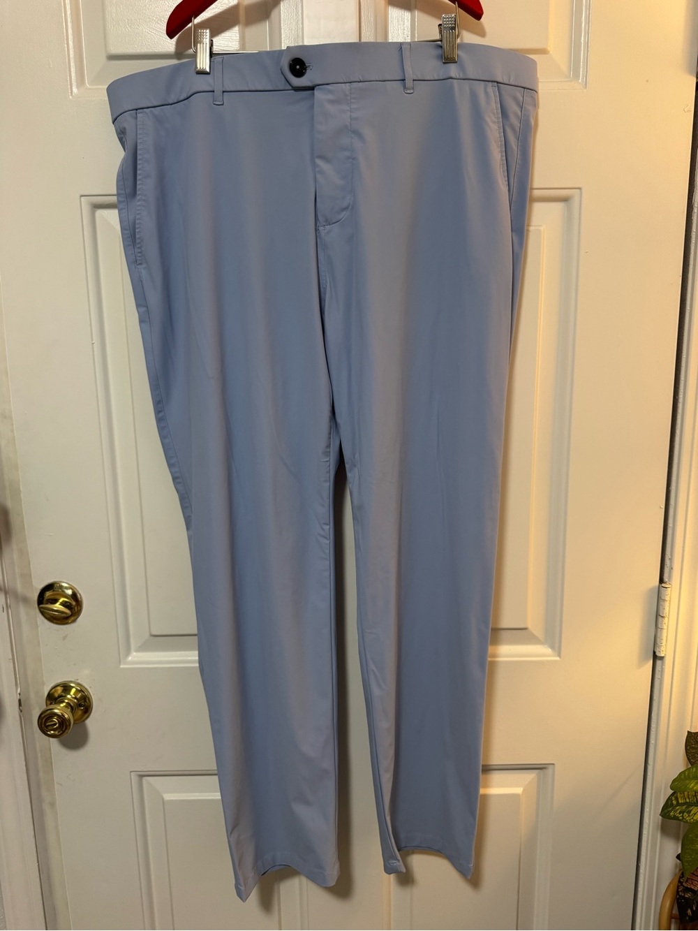 Greyson Pants Blue Montauk Wolf Logo Solid Performance Stretch Golf Size 40/30
